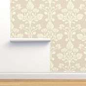 Climbing Floral Vines in Taupe