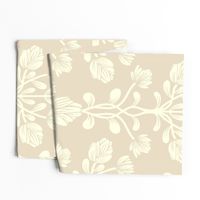 Climbing Floral Vines in Taupe