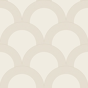lined scallop rainbows - bone beige_ creamy white - simiple geometric blender