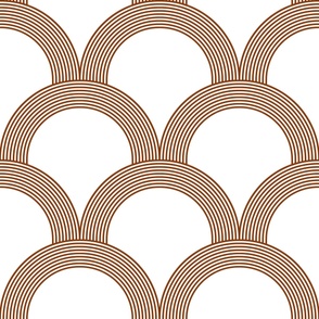 lined scallop rainbows - dark desert orange_ white - simiple geometric blender