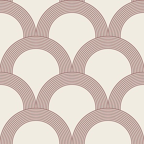 lined scallop rainbows - copper rose pink_ creamy white - simiple geometric blender