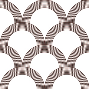 lined scallop rainbows - dark mocha brown_ white - simiple geometric blender