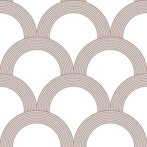 lined scallop rainbows - mocha brown_ white - simiple geometric blender