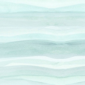 watercolor stripes in waves minimalism horizontal - aqua 
