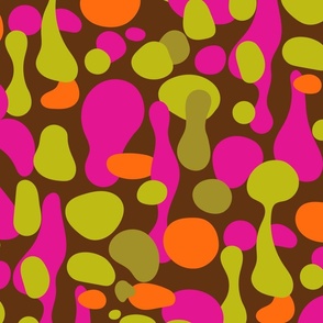 Groovy lava blobs in pink green. Jumbo scale  