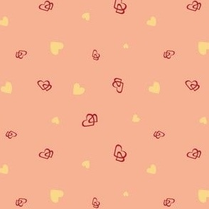 Love Hearts Tiny Patterns-Peach