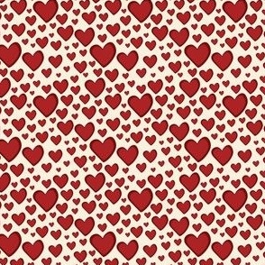 Teeny Love Hearts Tiny Patterns Red on White