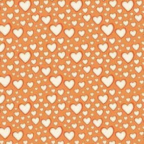 Teeny Love Hearts Tiny Patterns Cream on Peach