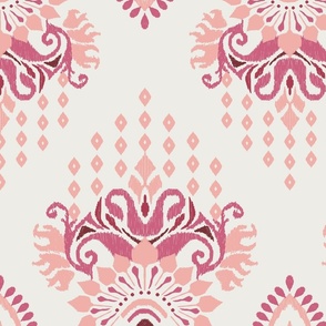 (2x) Diamond Ikat Damask | Youthful Coral - ‘2024 SW Reds & Purples Anthology’ Palette Coordinate