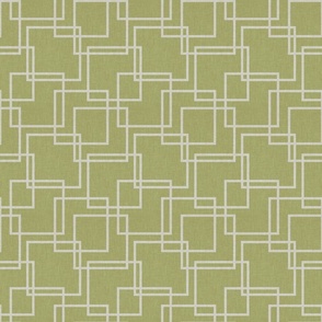 linked squares on moss green