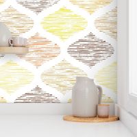 boho ogee - autumn color palette - hand-drawn warm minimalist ogee wallpaper