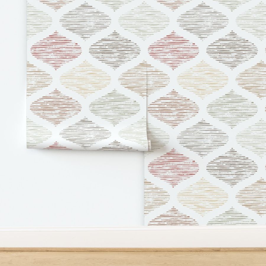 boho ogee - earthy color palette - hand-drawn warm minimalist ogee wallpaper