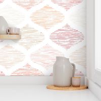 boho ogee - pantone peach plethora color palette - hand-drawn warm minimalist ogee wallpaper