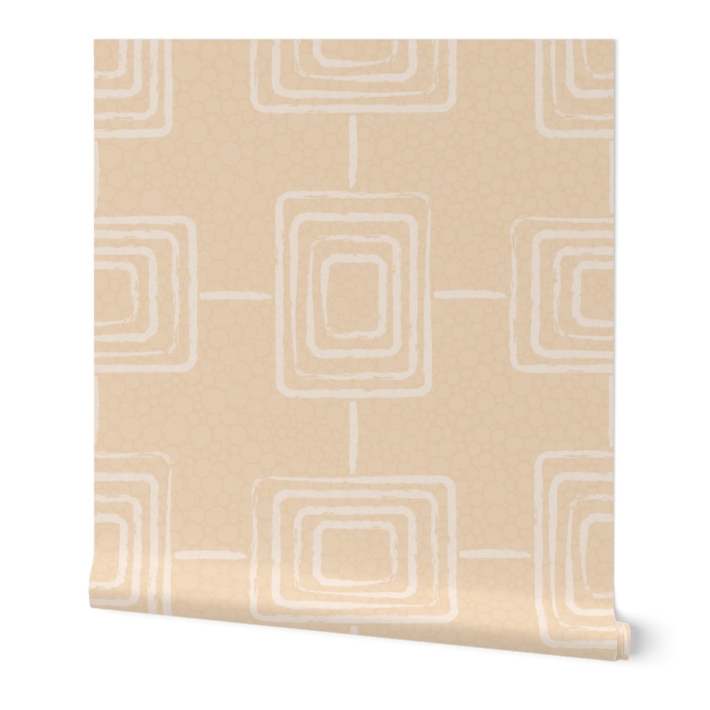 Abstract Contemporary Organic Rectangles Grid - Soft Sandstone Neutrals