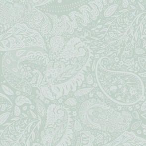 beautiful floral ornate paisley mint / Woodlawn Blue and pastel  - medium scale
