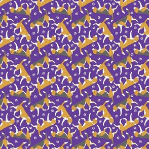 Trotting Beagles and paw prints - purple