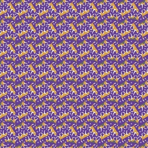 Tiny Trotting Beagles and paw prints - purple