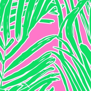 Cabanarama Palms on Pink Sherbert Wallpaper - New