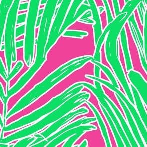 Cabanarama Palms on Dark Raspberry Wallpaper - New
