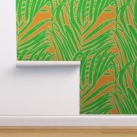 Cabanarama Palms on Saffron Wallpaper - New