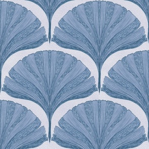 Ginkgo Leaves Blue-Medium Scale