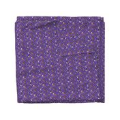 Tiny Trotting Basenjis and paw prints - purple