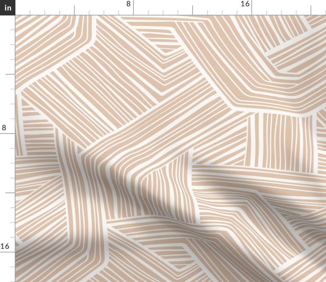 Endless - Minimalist Modern Linear Geometric Warm Neutral Clay Large