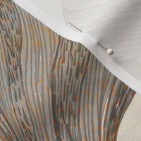 Ginkgo Leaves Neutral Gray Brown  Blue Orange Earth Tones-Medium Scale