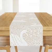 Swan Lake - light latte, large scale by Cecca Designs
