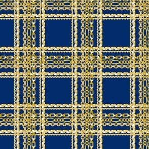 Chain Plaid in Gold and Navy