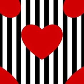 valentines red hearts striped retro