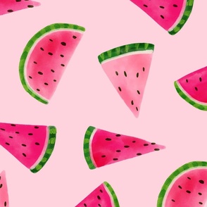 Watermelon on pink