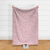 Warm minimalist daffodils in elegant timeless blush baby pink with subtle linen texture (large scale)