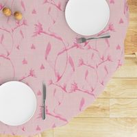 Warm minimalist daffodils in elegant timeless blush baby pink with subtle linen texture (large scale)