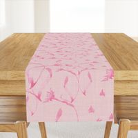 Warm minimalist daffodils in elegant timeless blush baby pink with subtle linen texture (large scale)