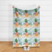 18inch Quilt Square - Colorful Tropical Pineapple