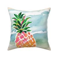 18inch Quilt Square - Colorful Tropical Pineapple