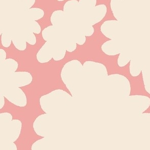 Groovy Floral - Pink with Cream Floral Illustrations