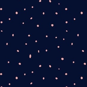 Groovy Floral - Navy with Pink Speckles