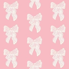 Hand drawn Pink Coquette Bow on Pink