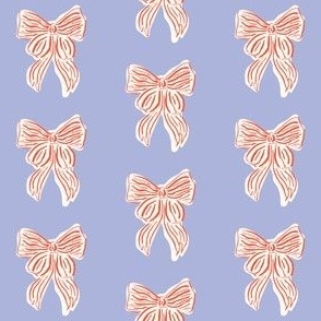 Hand drawn Red Coquette Bow on Light Blue