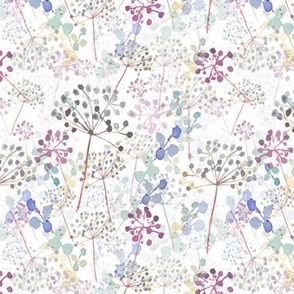 6" Hydrangea Flowers in Watercolor / Rainbow Pink / Purple