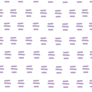 Dashes Triad  Modern Doodle in Lavender on White