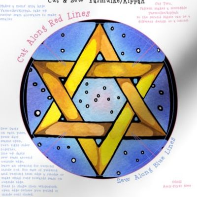 Stained Glass Star Yarmulke Pattern