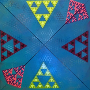 Blue Sierpinski Pyramid: trompe l'oeil