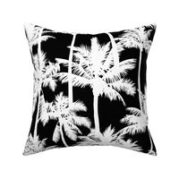 Palm Trees / White on Black Background / Extra Large Scale 