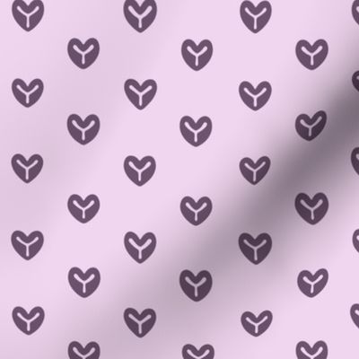 Foxy Hearts Small - Lavender and Dark Purple Blender Print