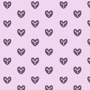 Foxy Hearts Small - Lavender and Dark Purple Blender Print
