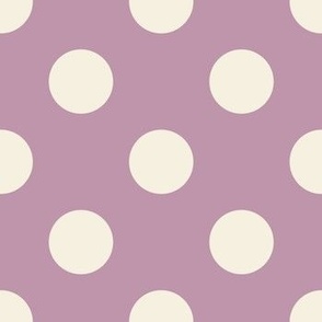 Beige-white-regular-polka-dots-on-vintage-kitschy-soft-pastel-1950s-soft-pastel-darker-lilac-purple---XL-jumbbo