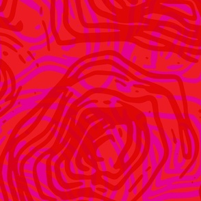 Curve stripes, animal texture, abstract shapes: hot pink, red